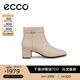 愛(ài)步（ECCO）靴子女 2025新款冬季切爾西靴羊皮中跟厚底方頭女靴 型塑290983 石灰色29098301378 38