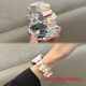 完壯適用蘋(píng)果手表9表帶彈力彩色方形applewatch8多巴胺透氣女款 彈力彩色銀色-方形 41MM【s7/s8/s9代通用】
