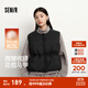 森馬（Semir）羽絨馬甲女純色收腰圓領(lǐng)疊穿2025冬新款oversize肌理花苞外套 黑色（灰鴨絨）90001（特寬松款介意可拍小一碼） L