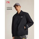 LI-NING李寧棉服棉夾克男子CBA籃球2025冬季新款翻領(lǐng)外套寬松休閑AJMV071 AJMV071-1黑色 M