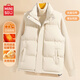 名創(chuàng  )優(yōu)品（MINISO）棉馬甲男生保暖防寒無(wú)袖上衣冬季新款痞帥風(fēng)立領(lǐng)坎肩 米白 L