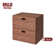 無(wú)印良品（MUJI）組合式收納柜 現代簡(jiǎn)約置物 抽屜2層/WN 長(cháng)37×寬28×高37cm