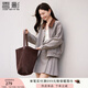 香影老錢(qián)風(fēng)人字紋短外套女2025秋季新款含羊毛小個(gè)子毛呢翻領(lǐng)夾克 米咖 S 55/80A/85-95斤