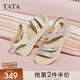 他她（TATA）休閑運(yùn)動(dòng)涼鞋女鞋羊皮法式坡跟涼鞋2025夏季新款7AP05BL5 銀色 37