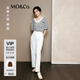 MO&Co.【秦嵐同款C+系列】牛仔褲2025夏新品土耳其棉白色MBE2JEN014 牛仔白色 S /S
