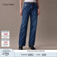 Calvin KleinJeans【復刻90系列】25早秋新款女ck純棉滿(mǎn)印直筒牛仔褲47C794G 3H6-牛仔藍 25