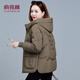 俞兆林（YUZHAOLIN）中老年女裝羽絨棉棉襖女2025新款冬季時(shí)尚洋氣減齡媽媽冬裝棉服 咖色 加厚 2XL (推薦125-140斤)