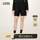 LESS【精工系列】春印花中褲女印花高腰寬松直筒休閑褲2N1E11250 001/本黑 S