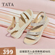 他她（TATA）休閑運動(dòng)涼鞋女鞋羊皮法式坡跟涼鞋2025秋季新款7AP05BL5 銀色 36