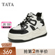 他她（TATA）粉色厚底板鞋女鞋休閑加絨高幫鞋松糕鞋春季新款GJZ01DM4 白/黑（絨里） 36