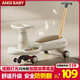 ANGI BABY兒童扭扭車(chē)1-3-6歲溜溜車(chē)防側翻兒童搖搖車(chē)可坐大人帶推桿扭扭車(chē) 卡其色 【音樂(lè )燈光+閃光輪+可調節隱藏式推把】 嬰兒玩具車(chē)滑行車(chē)生日周歲禮物扭扭車(chē)帶儲物箱
