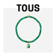 TOUS 桃絲熊925銀鍍金輕奢綠孔雀石手鏈?zhǔn)执閭H禮物七夕送女友 綠色