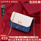 CLEVER KNOCK品牌CK包包女款輕奢女士斜挎單肩包鏈條小方包新款情人節生日禮物 寶藍色【送女友送老婆送媽媽】