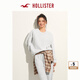 HOLLISTER24春秋款經(jīng)典小海鷗抓絨落肩衛(wèi)衣女裝KI352-4218 灰色 M (165/92A)