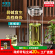 水宜生玻璃杯雙層茶杯男士高檔水杯弱堿富氫防燙泡茶杯車(chē)載商務(wù)水晶杯子 禮盒裝380ml