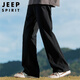 JEEP SPIRIT吉普休閑褲男純棉褲子男士直筒闊腿春夏季高端潮流寬松工裝長(cháng)褲