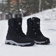 回力雪地靴防水防滑2025新款情侶男女馬丁靴子戶(hù)外大碼加絨棉鞋登山鞋 黑巖灰（加絨）旗艦版 41