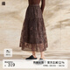 播倪妮同款新中式半裙女商場同款2024新款設(shè)計感藝術(shù)蓬蓬紗裙 O24棗褐花 L