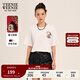 Teenie Weenie小熊短袖T恤女2025年春夏新款刺繡學(xué)院風(fēng)短袖打底衫上衣 象牙白 M 165