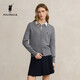 POLOWALK女士針織衫秋圓領(lǐng)開(kāi)衫時(shí)尚百搭經(jīng)典復古款毛衣早春針織開(kāi)衫 灰色 【新款】 2XL (175)