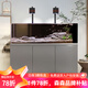 森森2024新品魚(yú)缸水族箱溪流缸底過(guò)濾超白玻璃南美原生缸生態(tài)魚(yú)缸 紳士灰（黑金筒燈）雨淋式升級底濾 靠墻款長(cháng)99*寬48*缸高40/柜高85cm