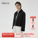 PRICH小香風(fēng)簡(jiǎn)約菱格絎縫撞色棉服冬季新款翻領(lǐng)通勤短外套女 19黑色 M 160