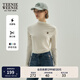 Teenie Weenie【多性能肌底衣】小熊長(zhǎng)袖T恤女秋冬刺繡半高領(lǐng)打底衫女 象牙白 S (160)