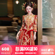 枝己秀禾服婚紗新娘主紗高檔2025新款訂婚服裝新中式結(jié)婚禮服敬酒服 HF063 S