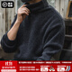 馬登工裝 美式復(fù)古純色保暖高領(lǐng)針織衫馬海毛毛衣秋季個(gè)性打底衫男 黑色 M