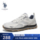 美國馬球協(xié)會（U.S.POLO ASSN.）休閑網(wǎng)面鞋男2025新款男鞋夏季透氣運(yùn)動鞋軟底舒適輕便休閑鞋子男 米白【輕量回彈+透氣通風(fēng)】 42 運(yùn)動鞋碼-