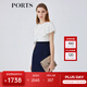 PORTS寶姿女裝春夏新品時尚Two-in-one疊片裝飾連衣裙LM8D198KWB008 丈青 M (6)