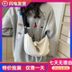 年多多撿漏休閑尼龍布包包女2025夏季輕便斜挎餃子包百搭小眾單肩通勤包 白拼黑【厚寬帶】