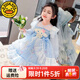 G.DUCKKIDS童裝洛麗塔公主裙女童連衣裙春秋季新款美樂蒂生日禮服蓬蓬裙女孩 藍(lán)色玉桂狗+裙撐 130 尺碼7~8歲【120-130cm】