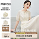 尚都比拉醋酸連衣裙女2024年夏季新款度假風氣質(zhì)顯瘦中長裙 奶白色 XL 