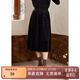 紫涵（ZIHAN）商場(chǎng)同款絲絨半身裙A字裙松緊腰中長(cháng)裙百搭文藝 黑色 L