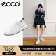 愛步（ECCO）板鞋女 增高厚底簡(jiǎn)約百搭平底鞋牛皮休閑鞋 街頭856813 白色85681350874 37