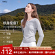 百圖betu女裝2025秋季新款T恤領(lǐng)口拼接蕾絲褶皺收腰瘦瘦T長(zhǎng)袖2508T22 淺灰 L