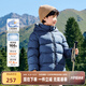 左西童裝兒童羽絨服男童冬季保暖面包服2025新款加厚連帽三防外套 藍(lán)色【高充絨抗菌絨】 140 【充絨量：140】
