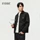 奇安費蘭科 費雷（Gianfranco FERRE）FERRE奢侈品男裝費雷字母logo翻領(lǐng)休閑棉服加厚夾克外套 黑色 48 (170/88A)