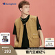 Champion冠軍秋季新款戶(hù)外露營(yíng)工裝風(fēng)馬甲背心V領(lǐng)拉鏈外套情侶裝 卡其色 S