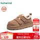 熱風(fēng)加絨勃肯鞋女2025年冬季新款復古魔術(shù)貼雪地靴保暖厚底棉鞋子 02棕色 37