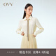 OVV【愛(ài)情而已同款】2023春夏新款女裝30MM重縐真絲隨附飄帶經(jīng)典襯衫 淺黃（凈色）01 M