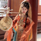閃動(dòng)少女（SHANDONGSHAONV）異域風(fēng)漢服一夢(mèng)敦煌敦煌飛天重工日?？畲汤C西域少女 A012夢(mèng)敦煌頭紗[單件] S