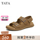 他她（TATA）復(fù)古休閑涼鞋男鞋子真皮運動沙灘涼鞋夏季新款A(yù)AB02BL5 黃棕 39