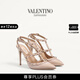 華倫天奴VALENTINO[禮物]女士 ROCKSTUD 漆皮鉚釘高跟鞋 裸粉色 38.5