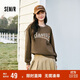 森馬長(cháng)袖t恤女字母撞色圓領(lǐng)復古春寬松插肩袖套頭衫107124101010
