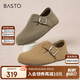 百思圖24秋商場(chǎng)同款通勤勃肯鞋平跟女單鞋BG196CM4 卡其灰 37