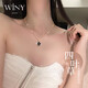 唯一（Winy）四葉草項鏈女999純足銀生日紀念日禮物送女朋友老婆時(shí)尚小眾吊墜 玫瑰金色四葉草項鏈+玫瑰花禮盒