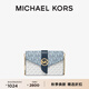 MICHAEL KORS邁克高仕 MK Charm 中號老花鏈條單肩包 海軍藍混色 407 NS