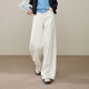 ESE-Y逸陽(yáng)加絨加厚顯瘦直筒牛仔褲女2025年冬季新款拖地窄版闊腿褲子 白色-小個(gè)子 28